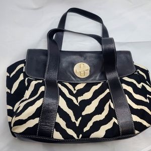 Kate spade zebra print canvas and leather with dust bag